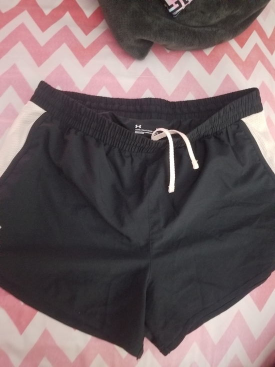 Under Armour Pants - Under Armour Black Women's Athletic Shorts with pale pink Side Panels